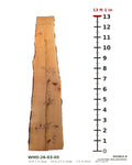 White oak live edge slab WHO-26-03-05, 13 ft 1 in long, 24 to 27 in wide, 2 1/2 in thick, 69.5 board feet